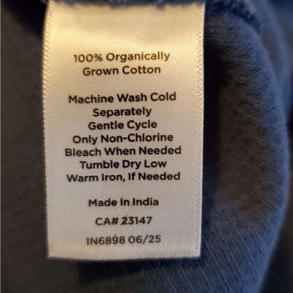 Talbots Haven Well Within 100% Organic Cotton Waffle Blue Sweatshirt. Small. NWT - Picture 3 of 5